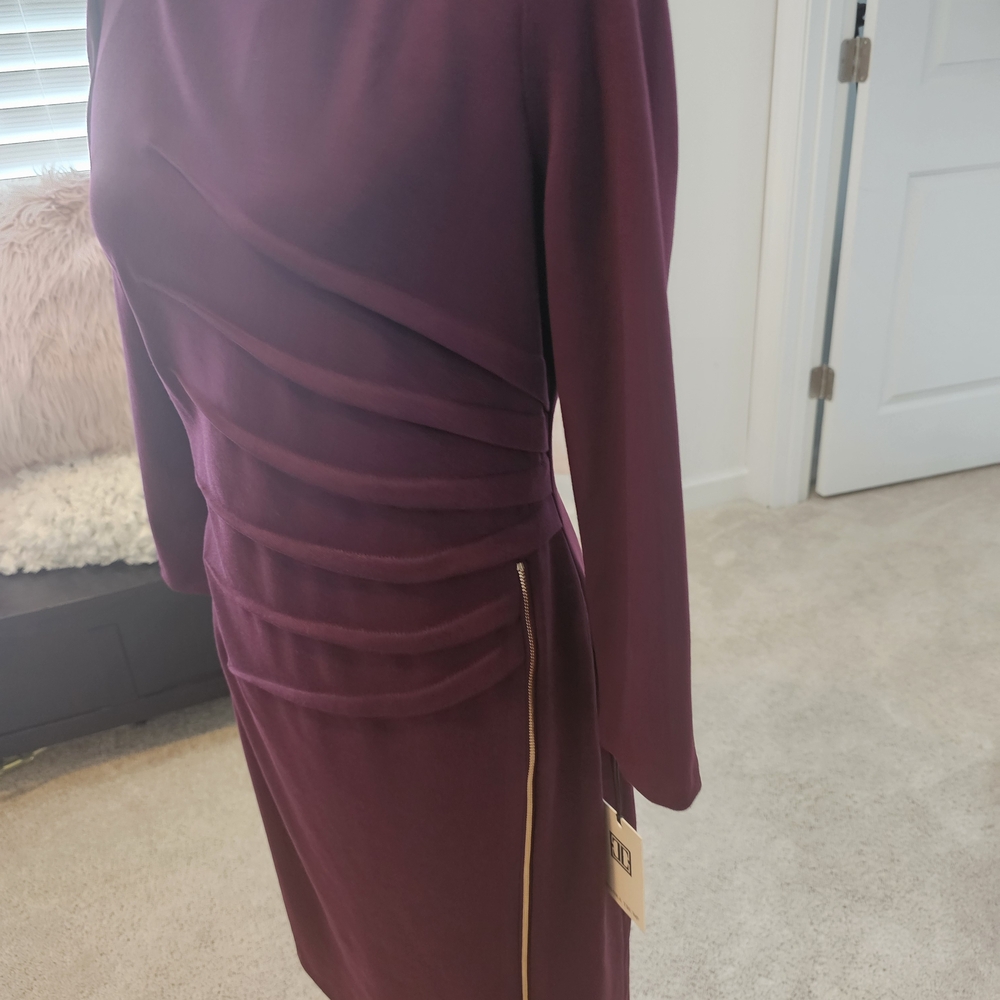 Ivanka Trump Deep Purple Long Sleeve Dress - Picture 4 of 6